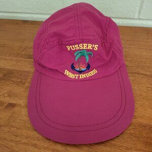 Vintage Pussers West Indies Hat Cap Long Bill BVI Colony Adjustable Fishing T4